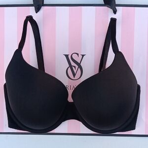 Victoria's Secret Elegant Black Bra T-shirt Push Up Full Coveràge Size34DD